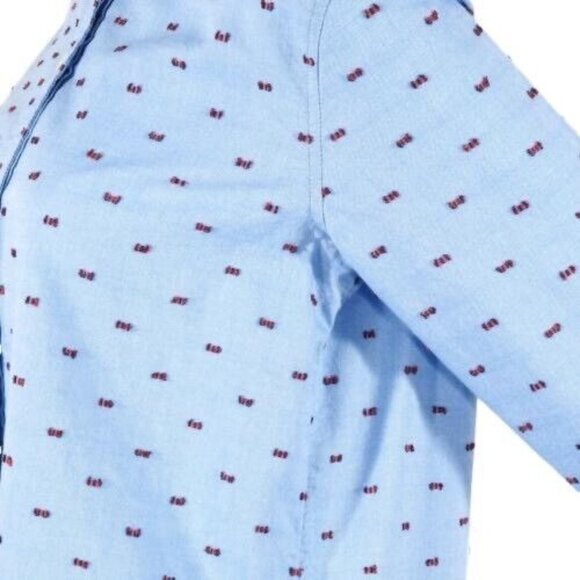 Gap  Womens Tunic Shirt Dress Size Small Oversized Long Sleeve Blue Red Flags - Picture 5 of 10